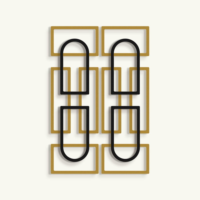 Wallity Echo Forms Juego de 2 Accesorios de Pared - Dorado y Negro